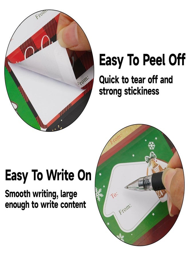 KINGLAKE Christmas Gift Tags Stickers,Xmas to from Christmas Name Tags Stickers,3x2 inch Large Christmas Labels Stickers,120Pcs Holiday Present Tags Labels Sticker for Envelope Seal Gift Wrapping - Image 3